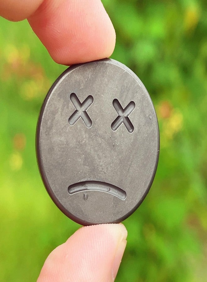 LXQQFUN EDC Titanium Emoticon Decision Maker Divination Coins, Contact Coins Skill Toys, Solid Double-Sided Happy/Sad Face Lucky Coins Worry Stone - Image 5